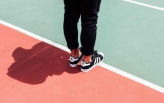 feet on a court